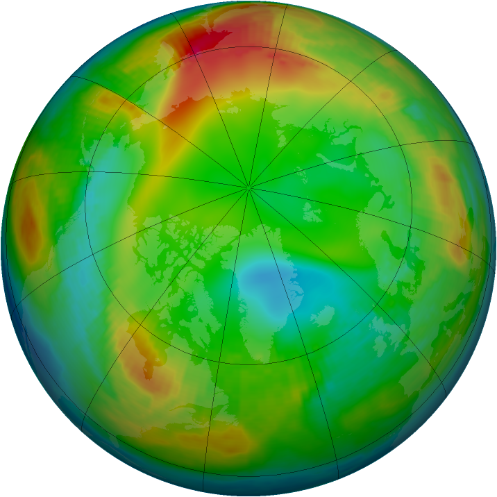 Arctic ozone map for 20 January 2000